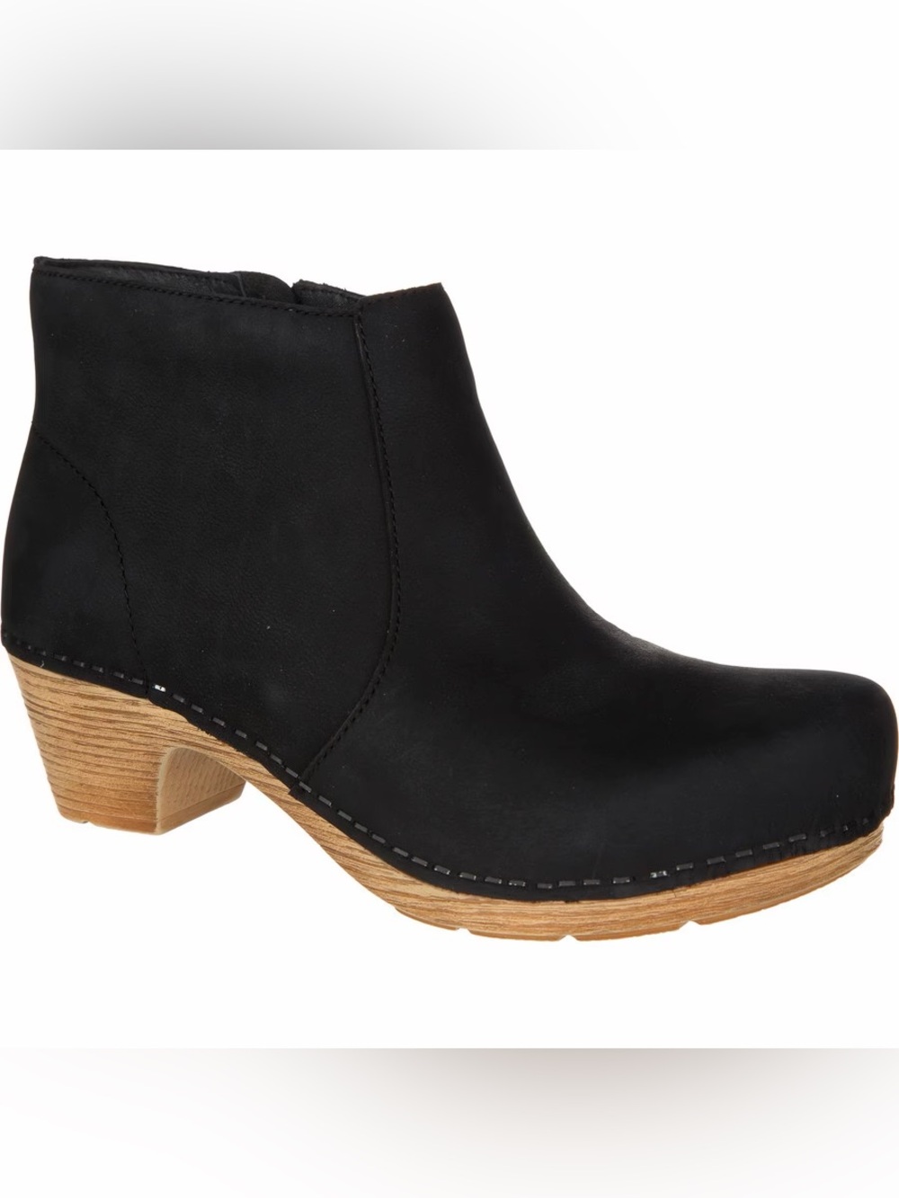 Dansko Maria Black Nubuck Leather Boot EUR 36 Zip Professional Bootie clog